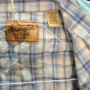 Wrangler Retro Blue and White Plaid Shirt 3xlt